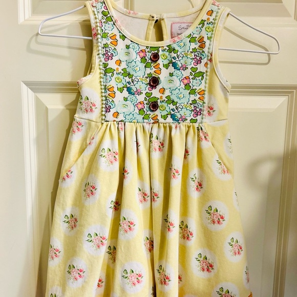 Sweet Honey Yellow Floral Sleeveless Dress with Pockets Girls Size 5 - Picture 5 of 16